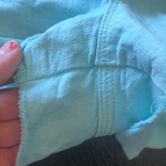 Madewell Aqua Blue Jean Daisy Duke Short Shorts 30 - Picture 5 of 8